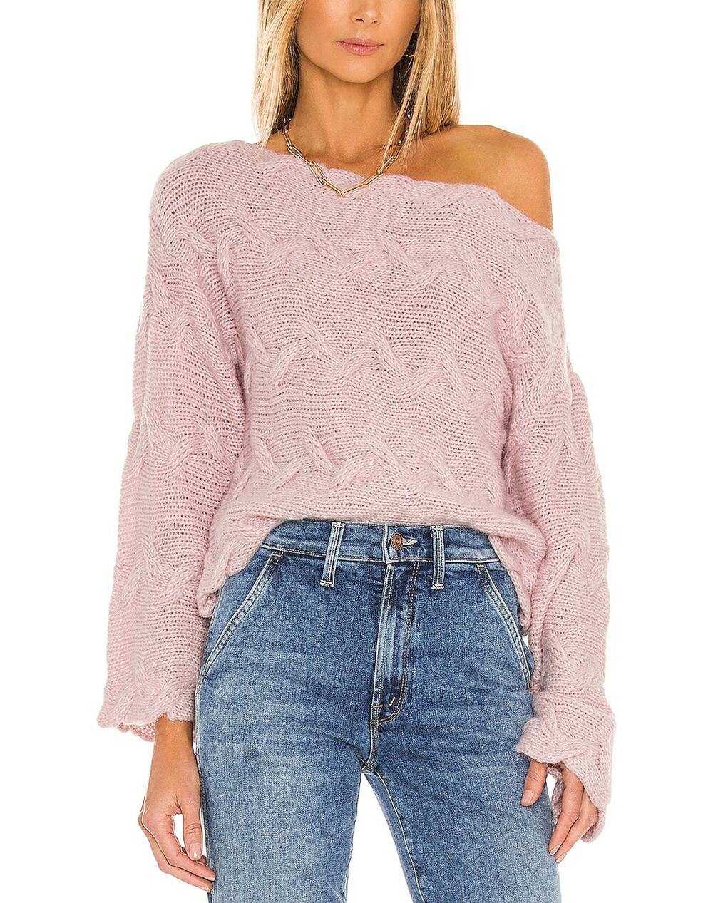 House Of Harlow 1960 Braided Pink Elaina Sweater Size S
